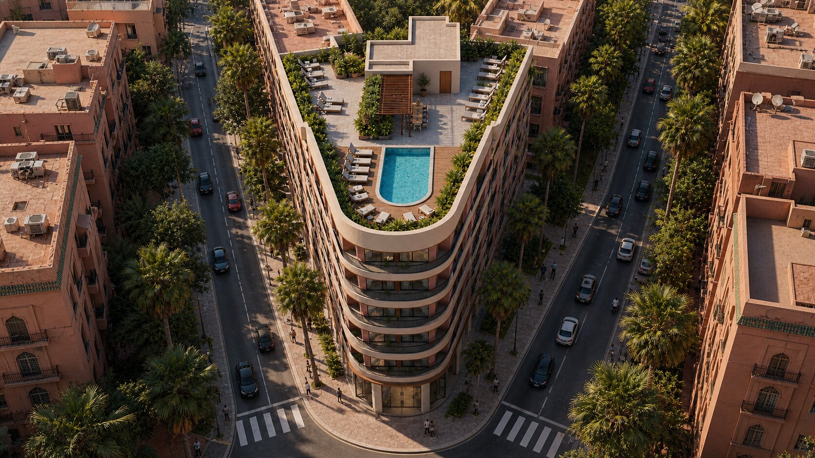 Rooftop — vue aérienne